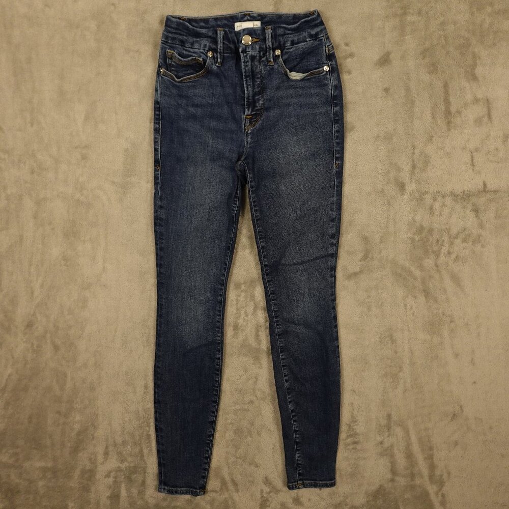 Good American Jeans Skinny Women's Size 0/25 blue sculpting stretch‎